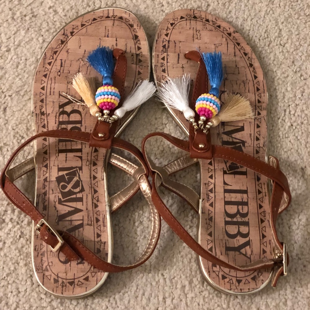 Sam & Libby Multi Colored Embellished Sandals